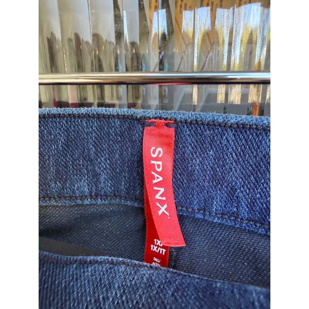 Spanx Jean-ish Ankle Leggings Dark Indigo Blue High Rise Jeggings Size 1X - Picture 3 of 5